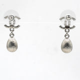 Crystal CC Teardrop Earrings Silver