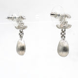 Crystal CC Teardrop Earrings Silver