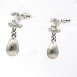 Crystal CC Teardrop Earrings Silver