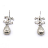 Crystal CC Teardrop Earrings Silver