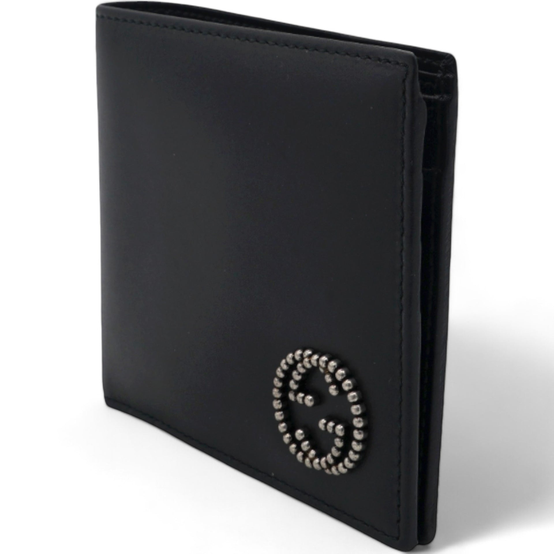 Calfskin Interlocking G Bi-Fold Wallet Black