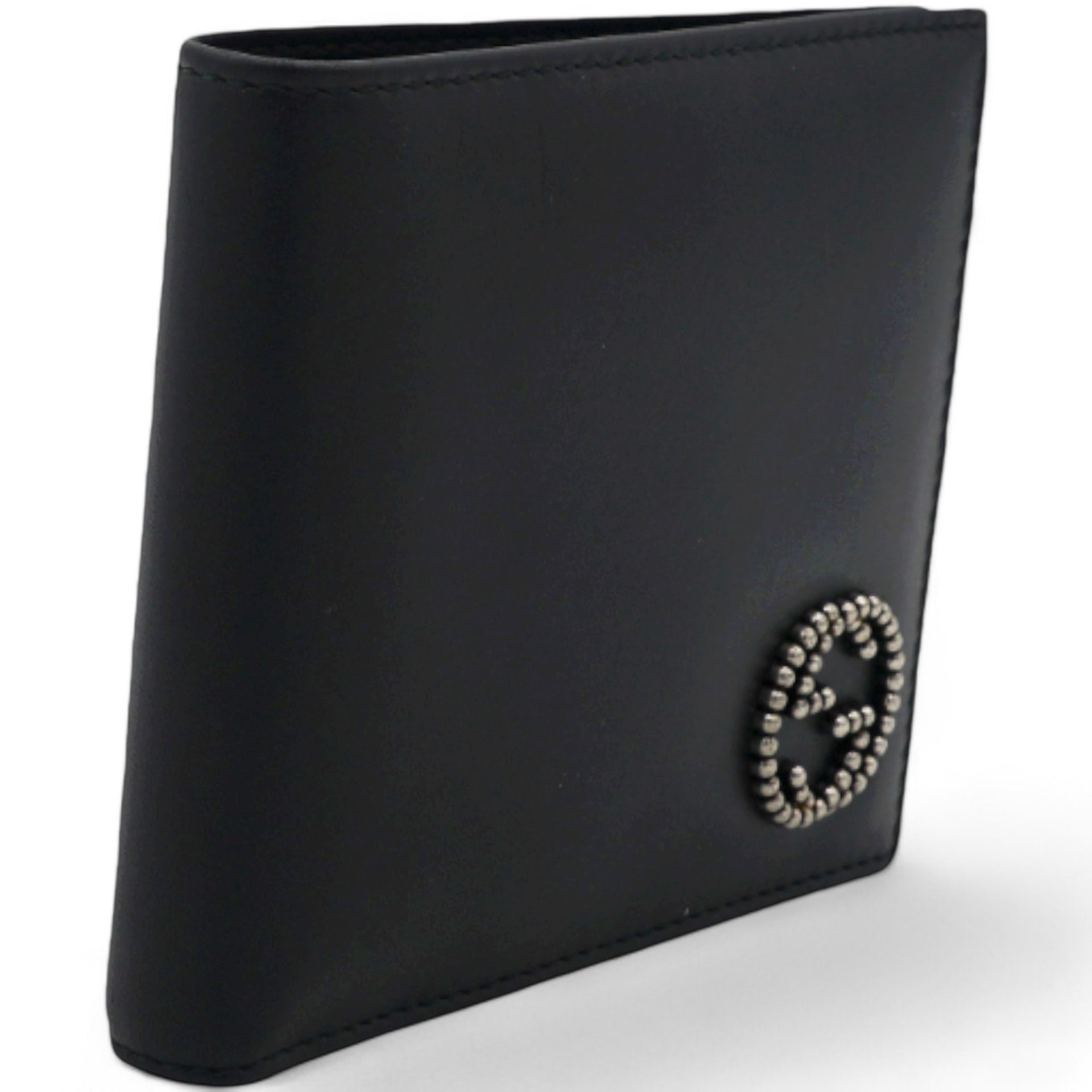 Calfskin Interlocking G Bi-Fold Wallet Black