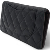 Lambskin Quilted Yen Wallet Black