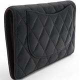 Lambskin Quilted Yen Wallet Black