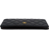 Lambskin Quilted Yen Wallet Black