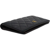 Lambskin Quilted Yen Wallet Black