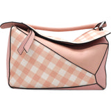 Calfskin Gingham Puzzle Bag Salom Medium