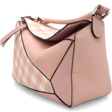 Calfskin Gingham Puzzle Bag Salom Medium