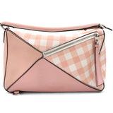 Calfskin Gingham Puzzle Bag Salom Medium