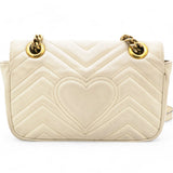 Calfskin Matelasse Small GG Marmont Shoulder Bag White