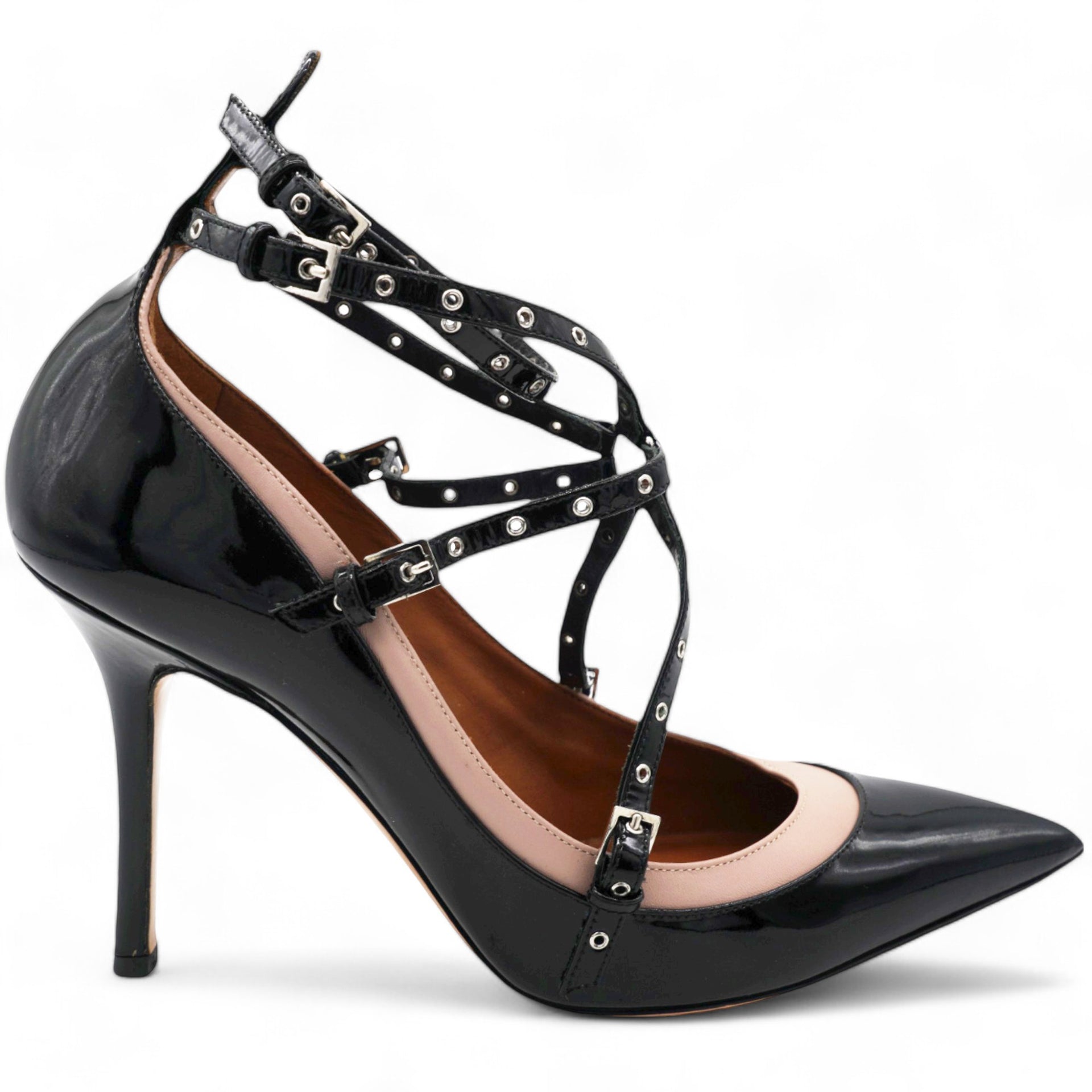 Garavani Patent Love Latch 100mm Pumps Black Poudre Size 36.5