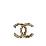 Crystal CC Brooch Gold