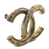 Crystal CC Brooch Gold