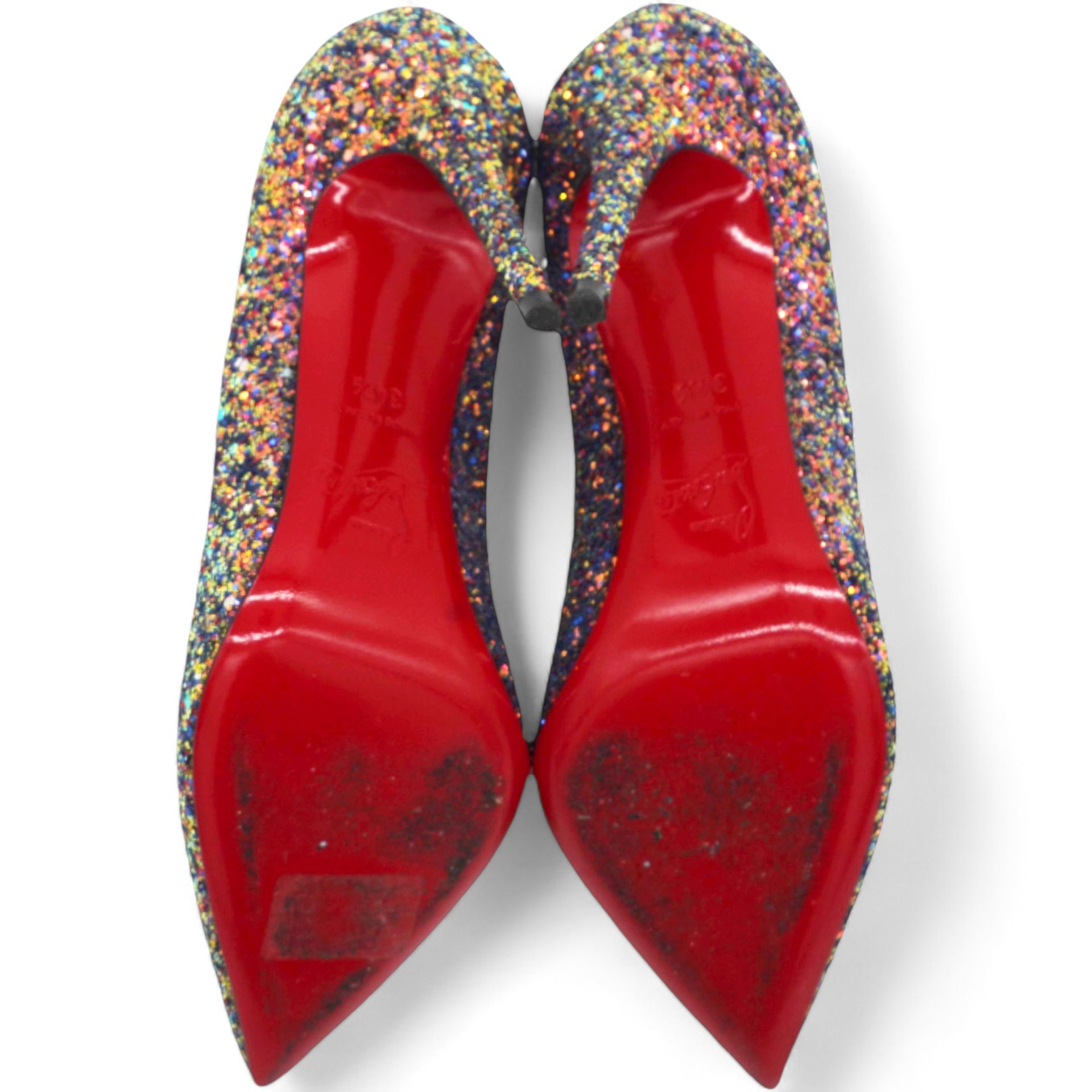 Christian Louboutin Glitter Milkyway Pigalle Follies 100 Pumps Multicolor Size 34.5 STYLISHTOP