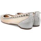 Silver Flat Point Toe Shoe Size 34