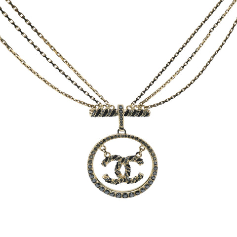 Gold CC Chanel Vintage Charm Necklace