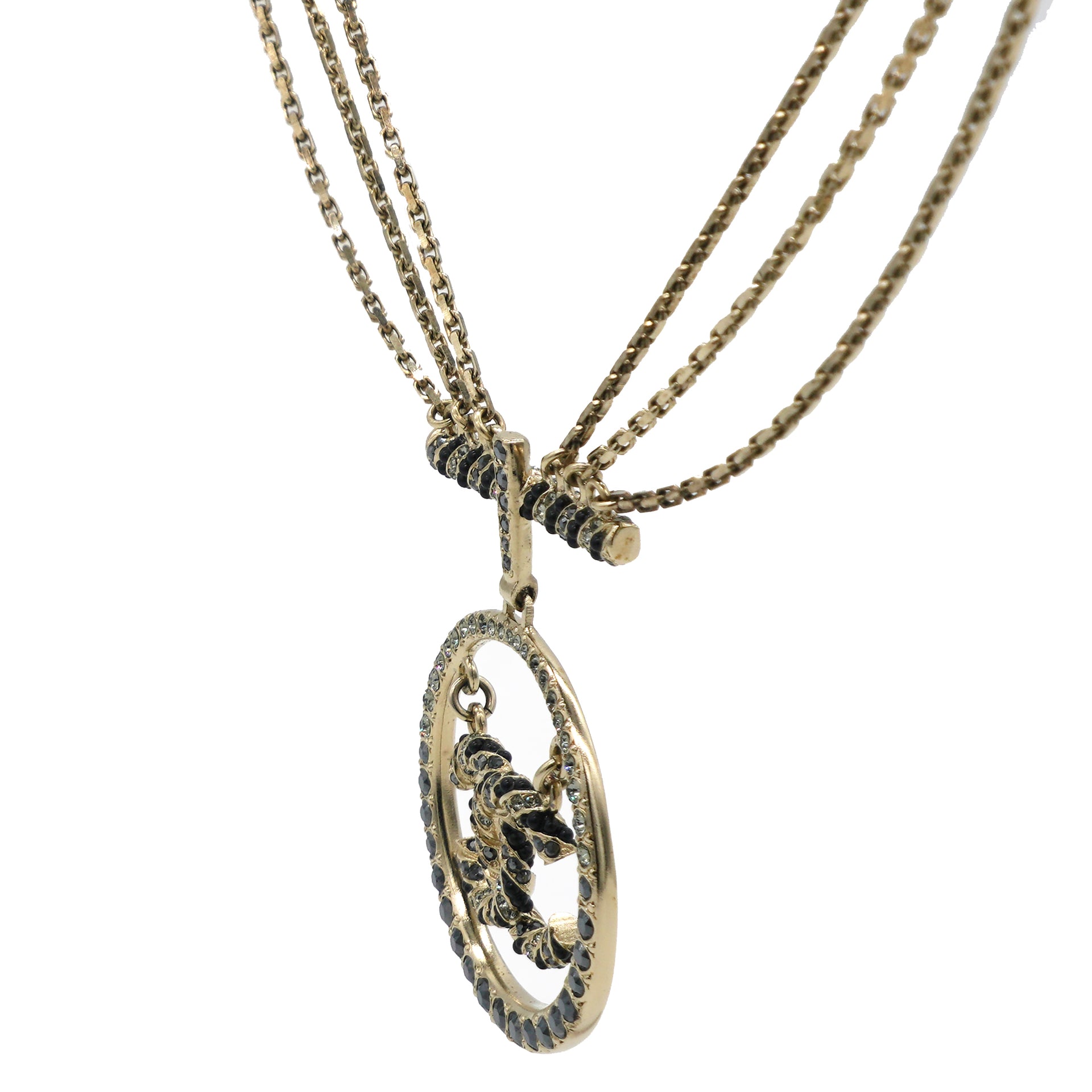 Gold CC Chanel Vintage Charm Necklace