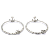 Crystal Anchor CC Hoop Earrings Silver