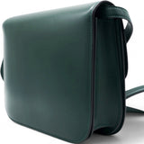 Spazzolato Calfskin Classic Box Medium Flap Bag Dark Green