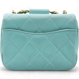 Pale Blue Quilted Lambskin In The Loop Top Handle Mini Flap Bag