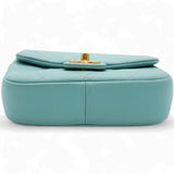 Pale Blue Quilted Lambskin In The Loop Top Handle Mini Flap Bag