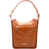 Extra Supple Calfskin Crocodile Embossed Small Tool 2.0 North-South Tote Camel