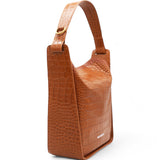 Extra Supple Calfskin Crocodile Embossed Small Tool 2.0 North-South Tote Camel