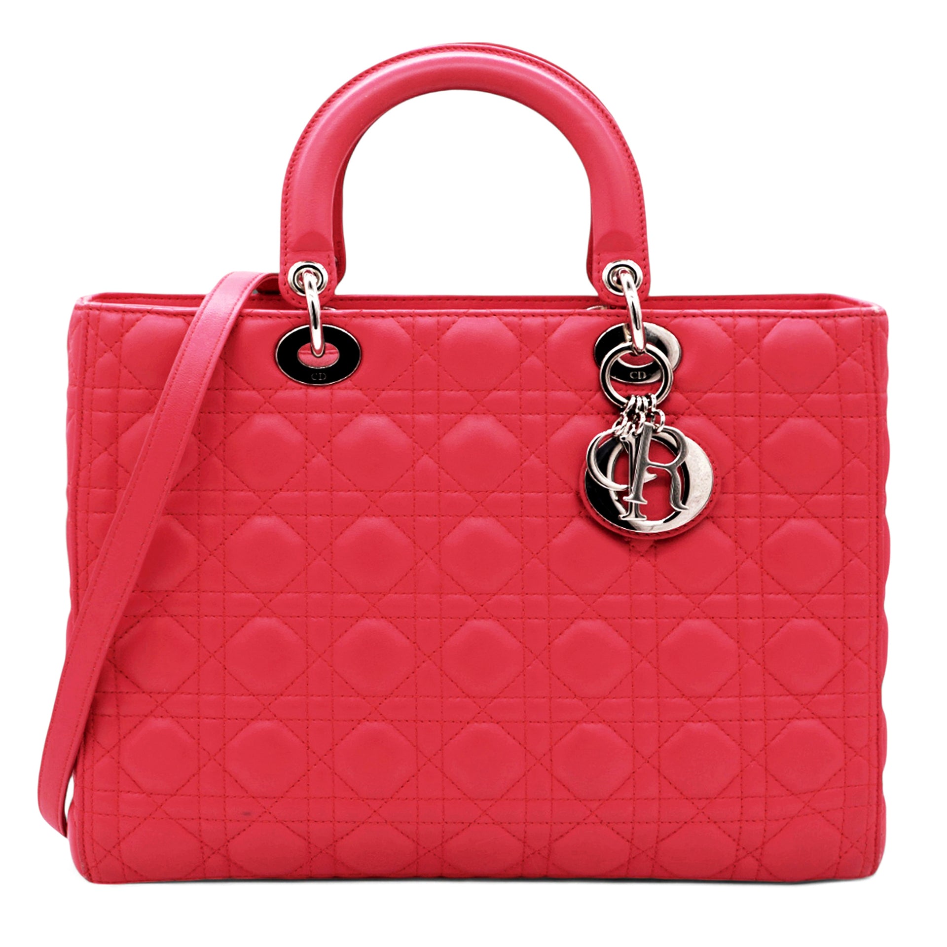 Lambskin Cannage Large Lady Dior Pink