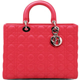 Lambskin Cannage Large Lady Dior Pink