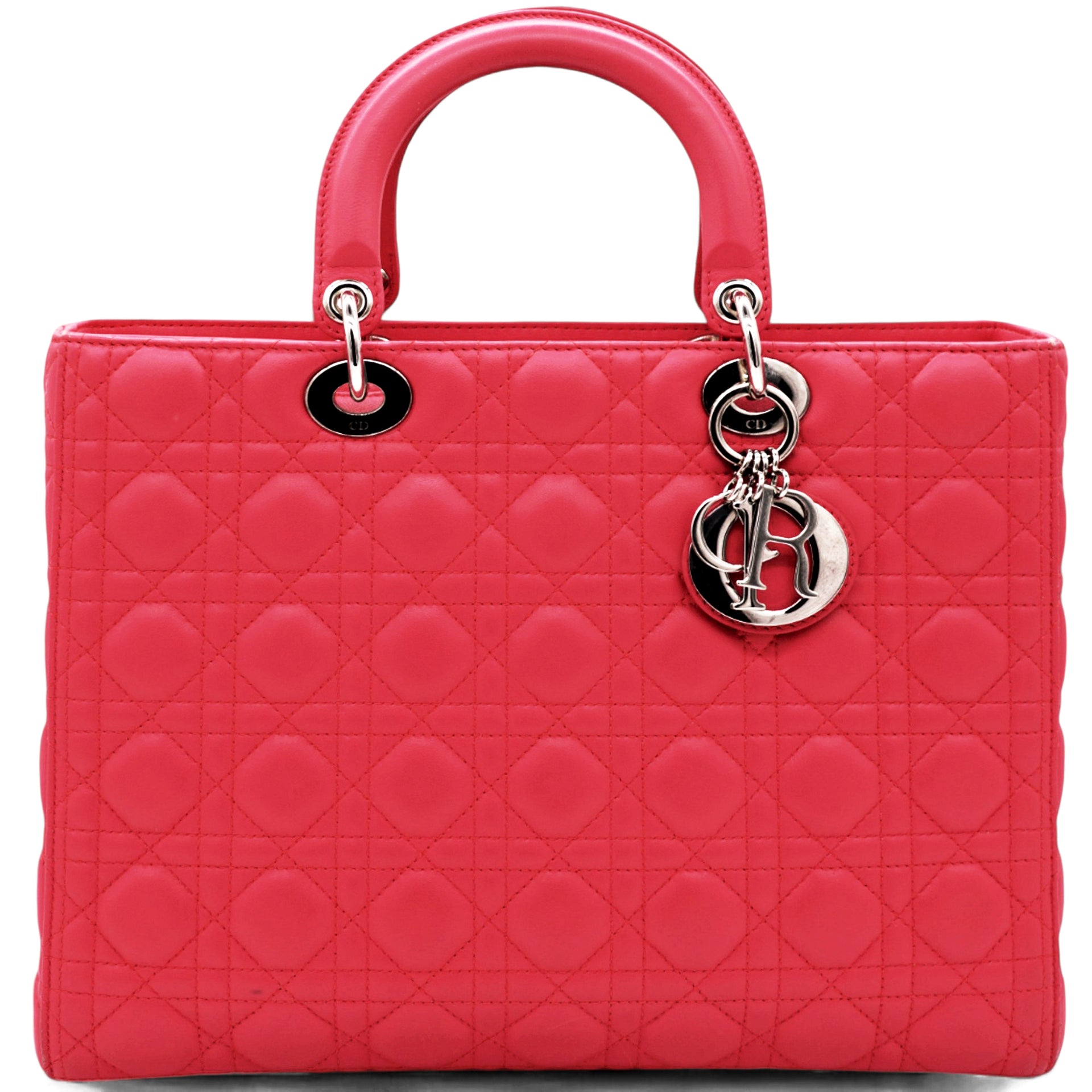 Lambskin Cannage Large Lady Dior Pink