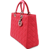 Lambskin Cannage Large Lady Dior Pink