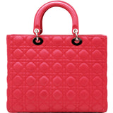 Lambskin Cannage Large Lady Dior Pink