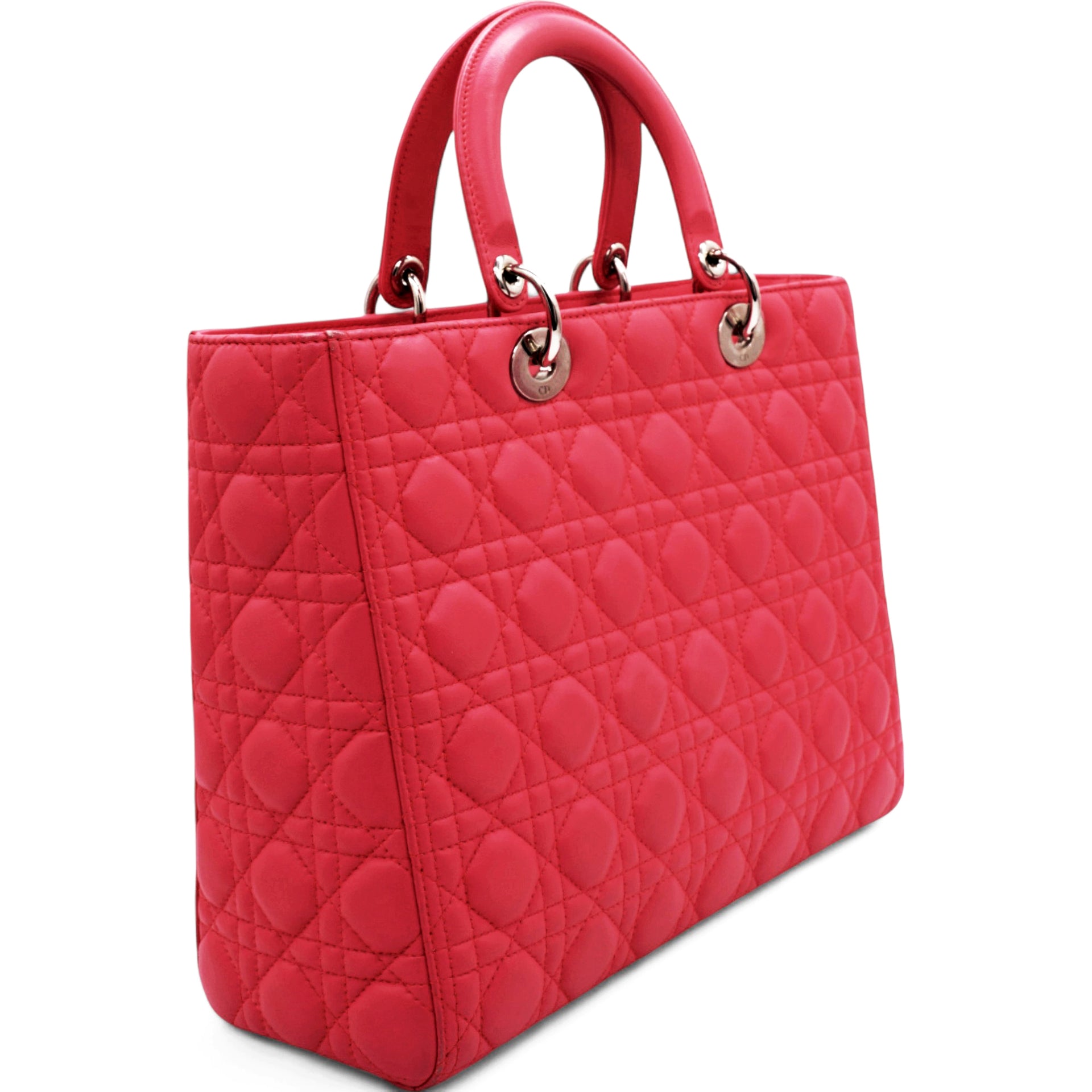 Lambskin Cannage Large Lady Dior Pink