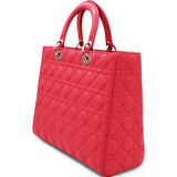 Lambskin Cannage Large Lady Dior Pink