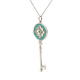 Knot Key Pendant Enamel Silver Necklace