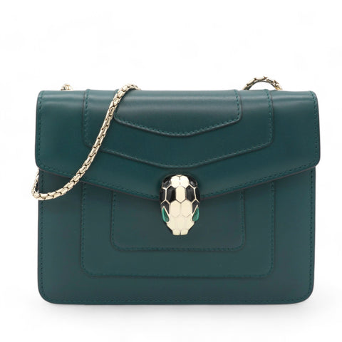 Calfskin Serpenti Forever Crossbody Bag Emerald Green