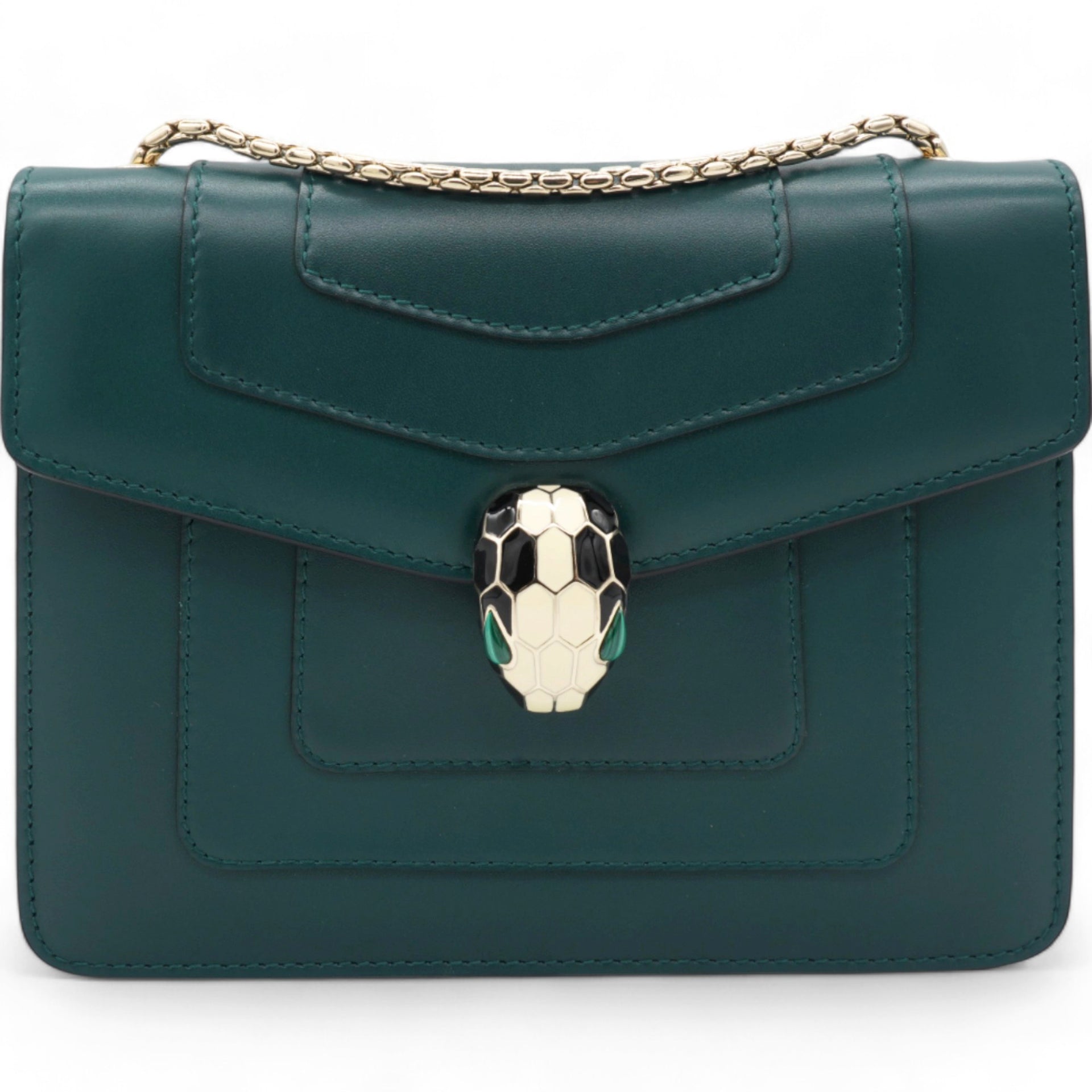 Calfskin Serpenti Forever Crossbody Bag Emerald Green