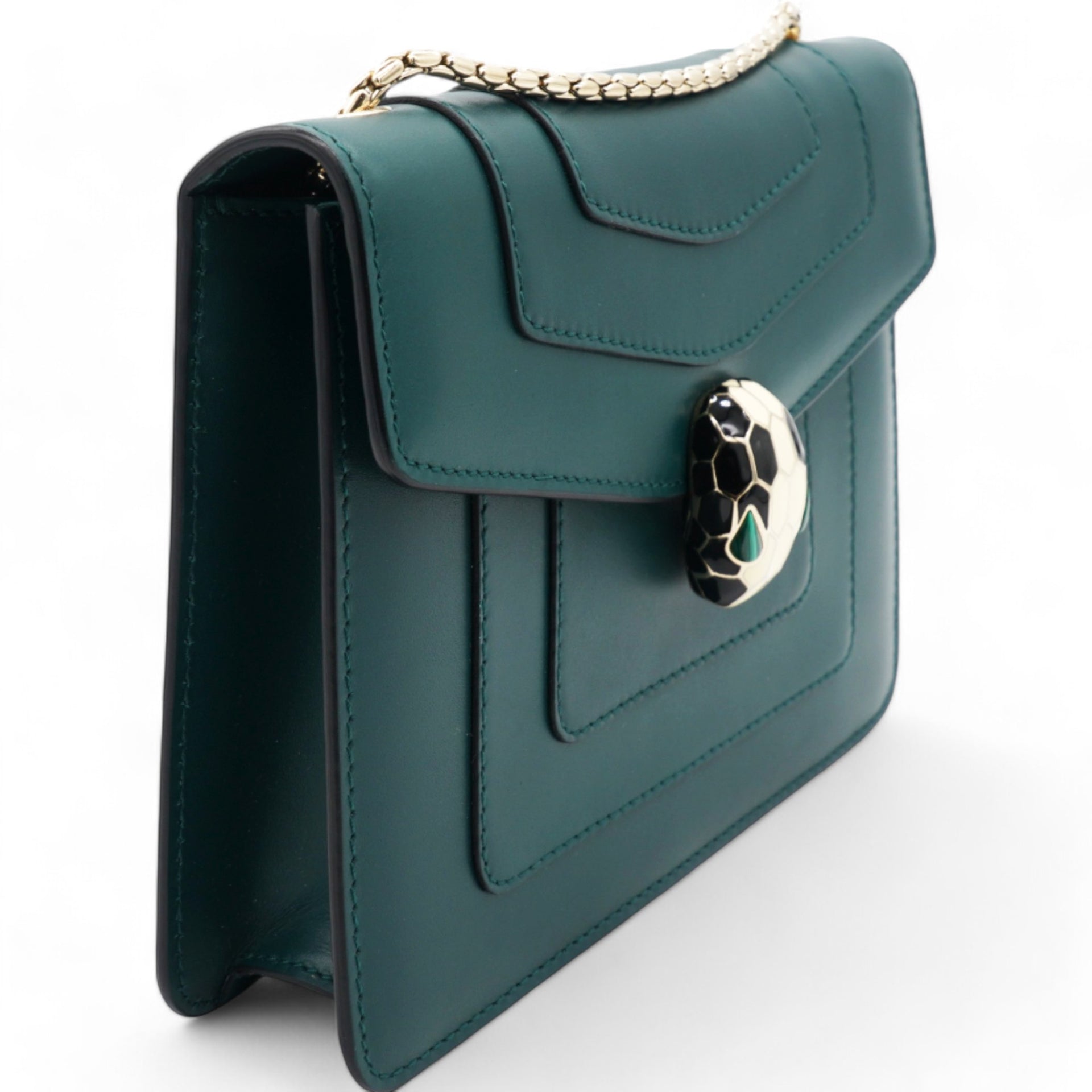 Calfskin Serpenti Forever Crossbody Bag Emerald Green