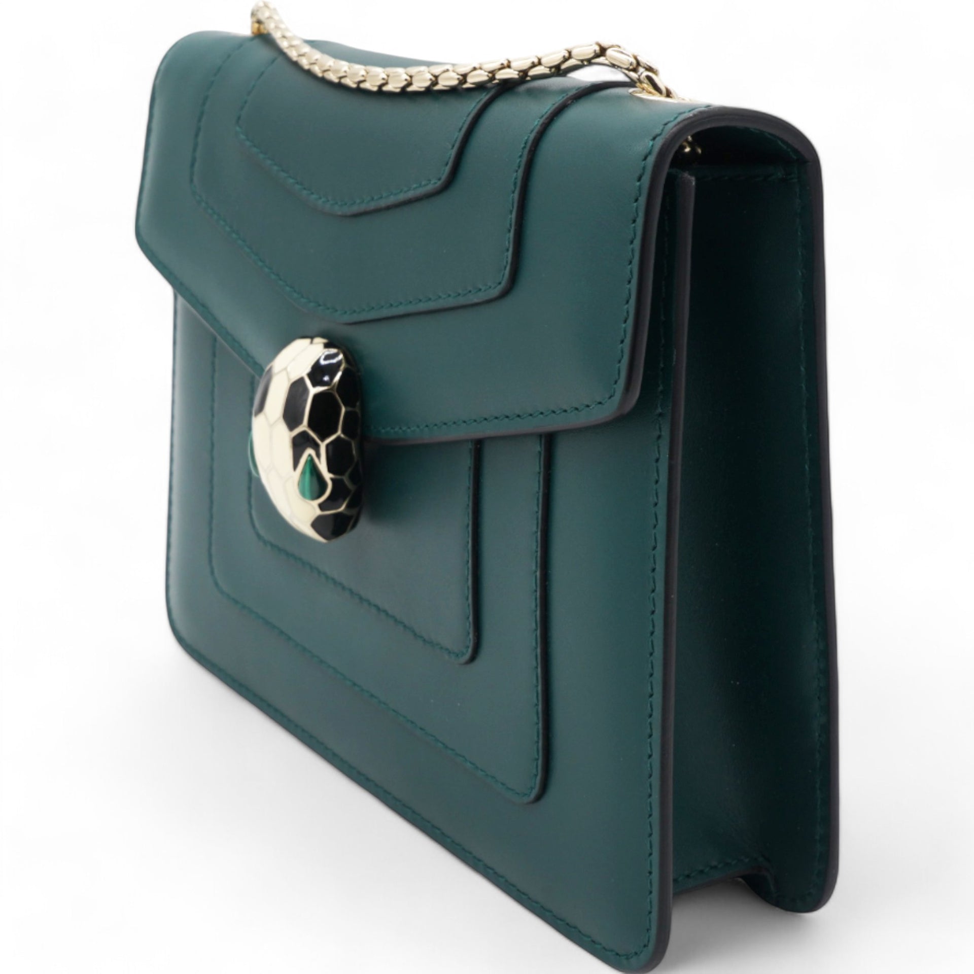 Calfskin Serpenti Forever Crossbody Bag Emerald Green