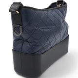 Navy/Black Aged Calfskin Quilted Medium Gabrielle Hobo