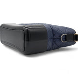 Navy/Black Aged Calfskin Quilted Medium Gabrielle Hobo