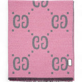 GG Jacquard Scarf Pink / Grey