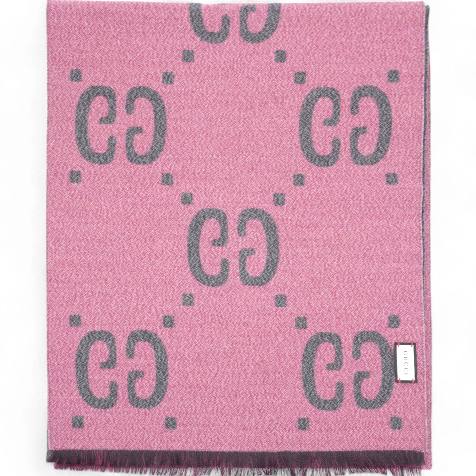 GG Jacquard Scarf Pink / Grey