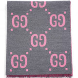 GG Jacquard Scarf Pink / Grey