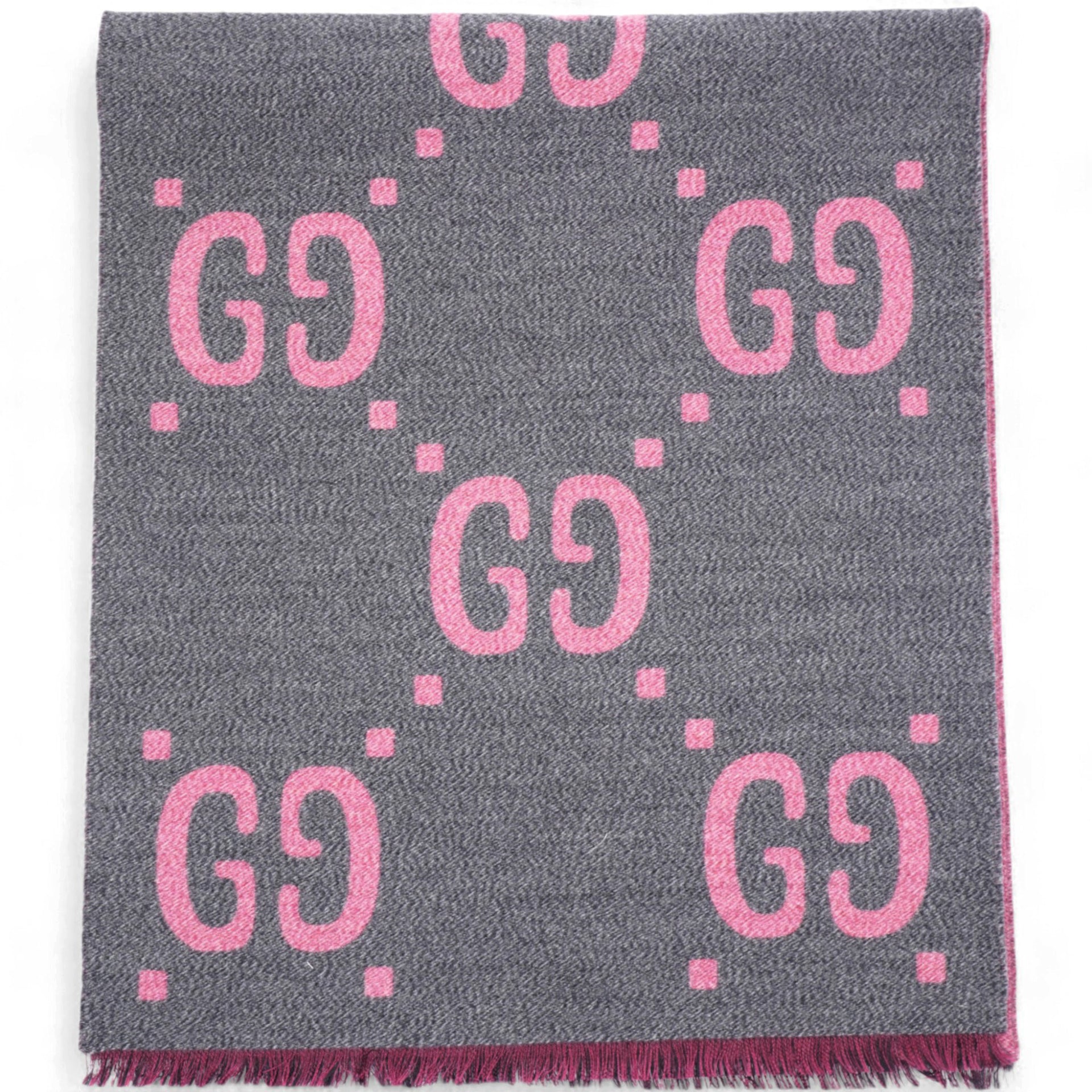 GG Jacquard Scarf Pink / Grey