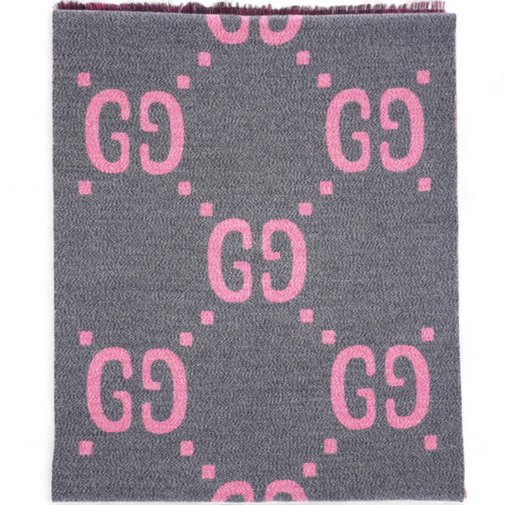 GG Jacquard Scarf Pink / Grey