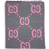 GG Jacquard Scarf Pink / Grey