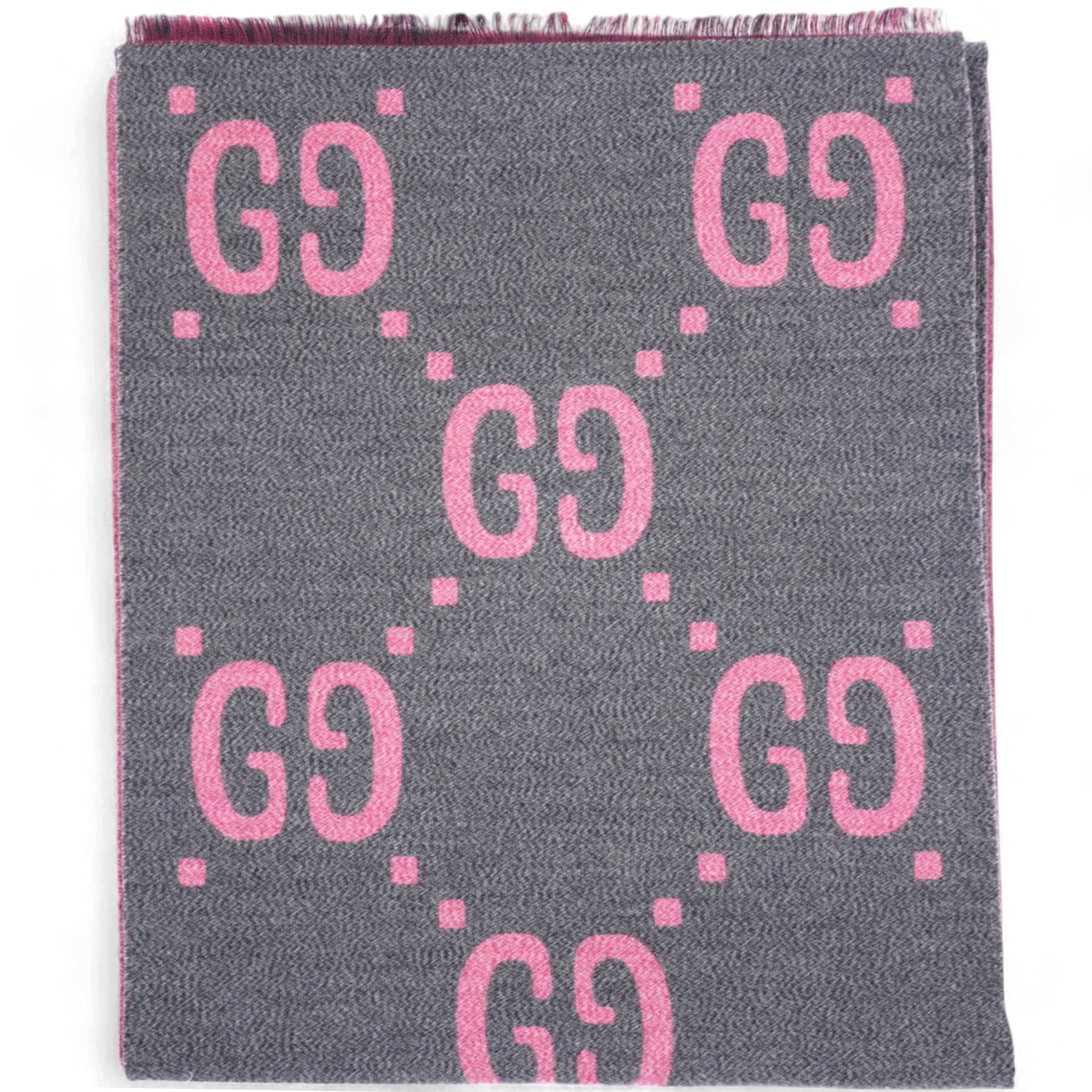 GG Jacquard Scarf Pink / Grey