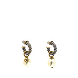 Pearl Gold Tribales Earrings with crystals embellished