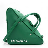 Shiny Day Calfskin S Triangle Duffle Vert Irlandais